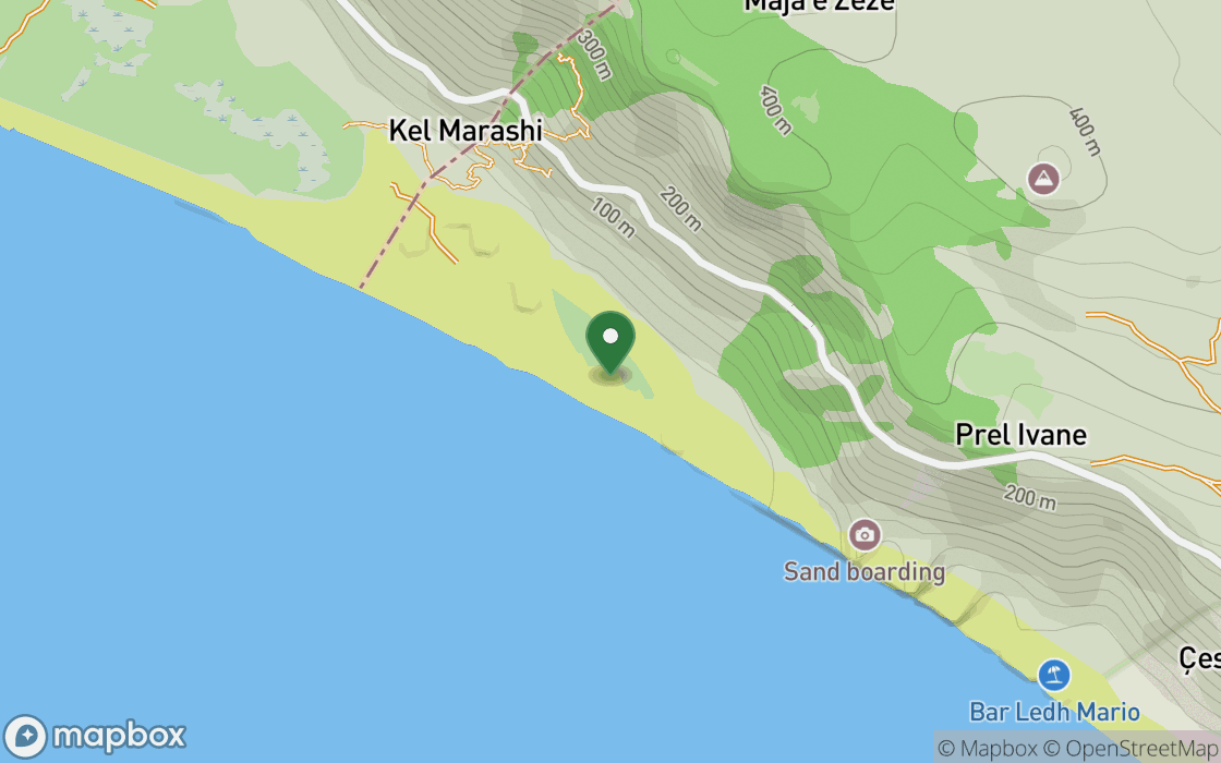 Carte de localisation : Plage de Margjonaj à Lezhë