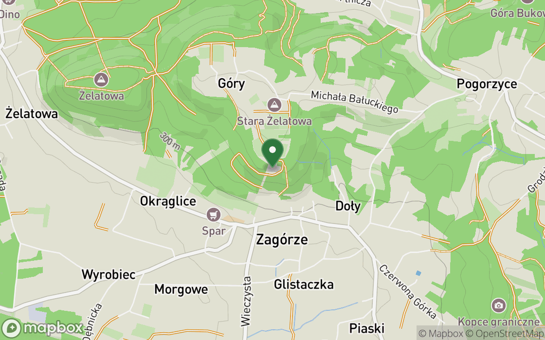 Mapa lokalizacji: Wzniesienie w Zagórzu, województwo małopolskie