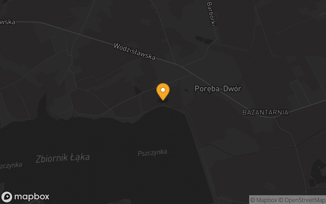 Mapa lokalizacji: Brzeg jeziora w Porębie, województwo śląskie