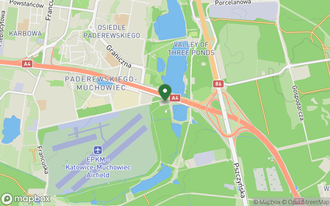 Location map: Three Ponds Valley Campsite, Silesian Voivodeship