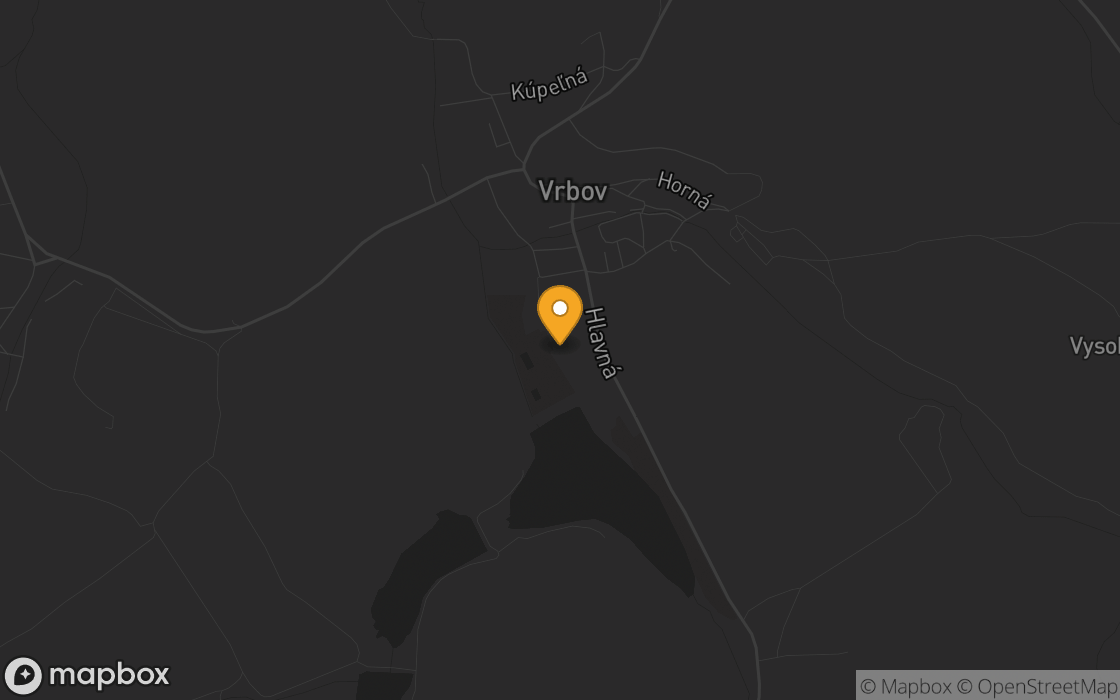 Location map: Parking under the Vrbov swimming pool, Region of Prešov