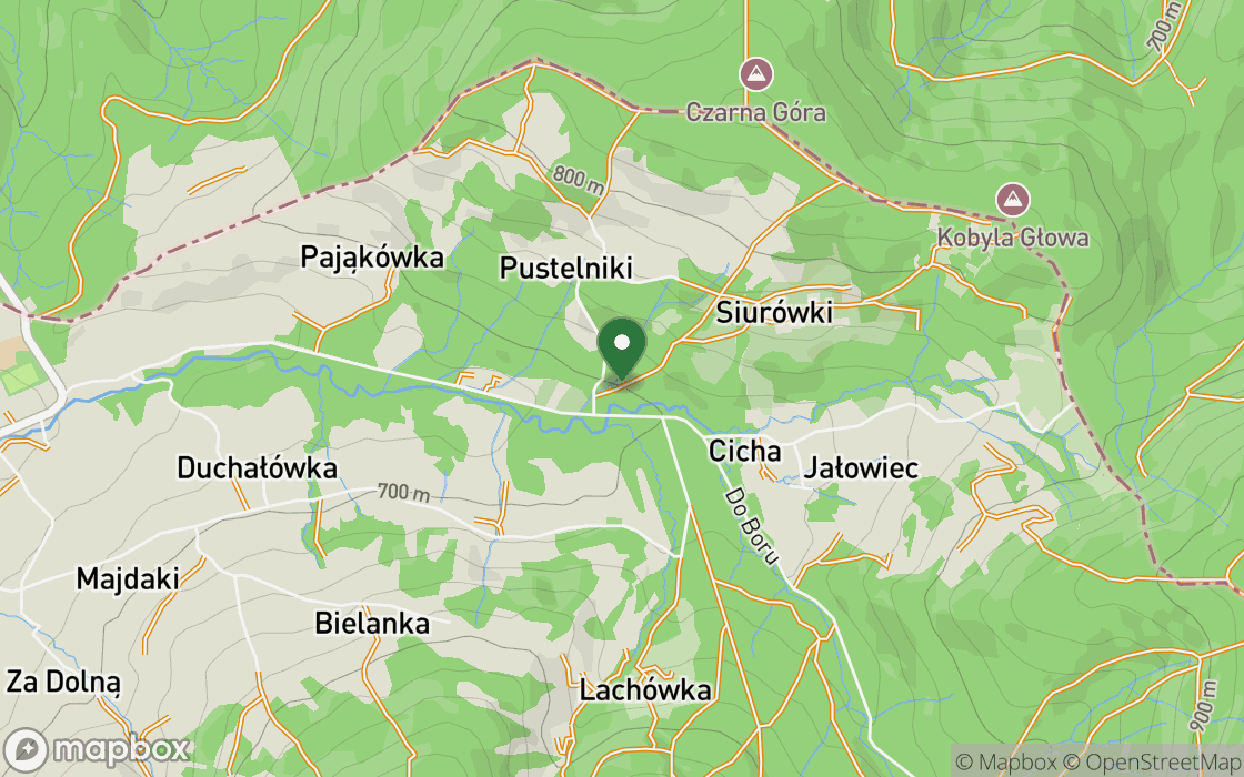Location map: The clearing in Żywiec under Hucisko, Silesian Voivodeship