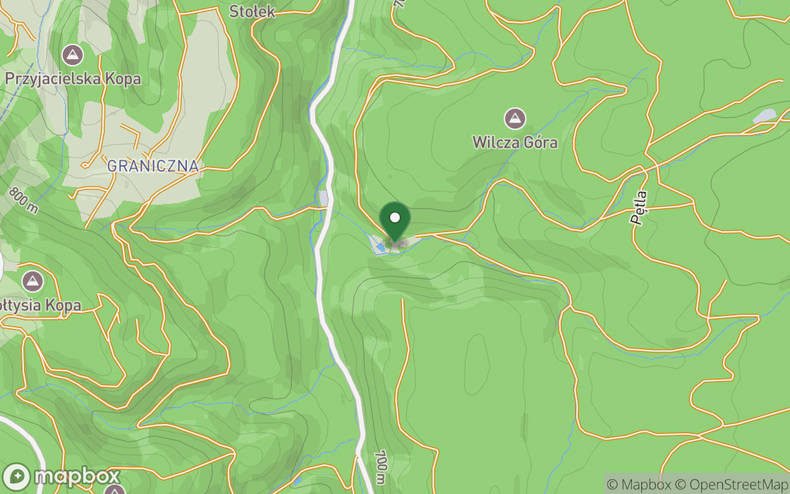 Location map: Glade above Bystrzyca near Duszniki, Lower Silesian Voivodeship