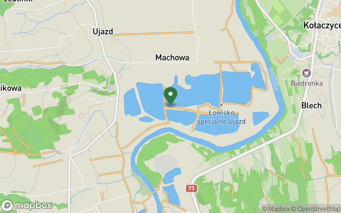 Location map: Ujazd pond shore, Subcarpathian Voivodeship