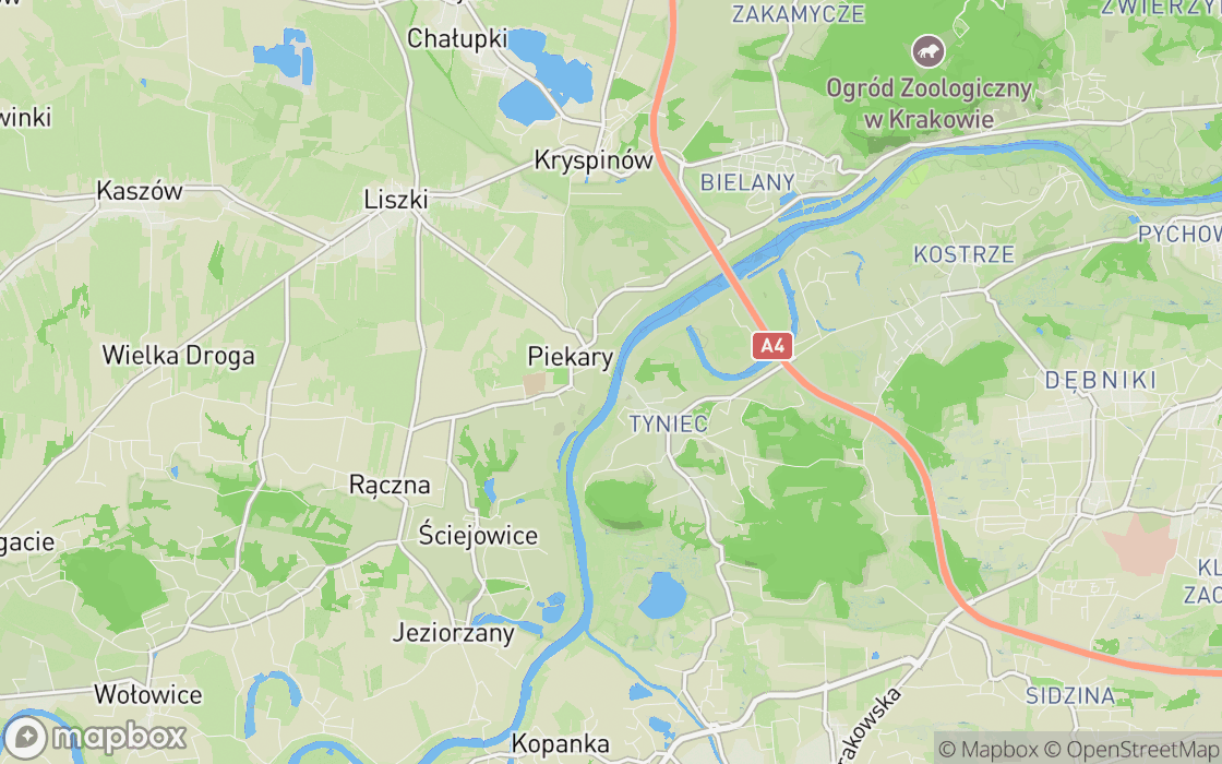 Mapa lokalizacji: Polana pod Opactwem Tyńca, województwo małopolskie