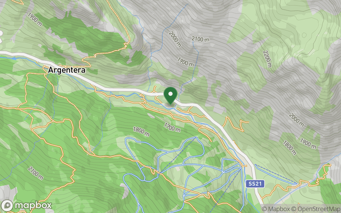 Location map: The riverbed of the Maira in Bersezio, Piedmont