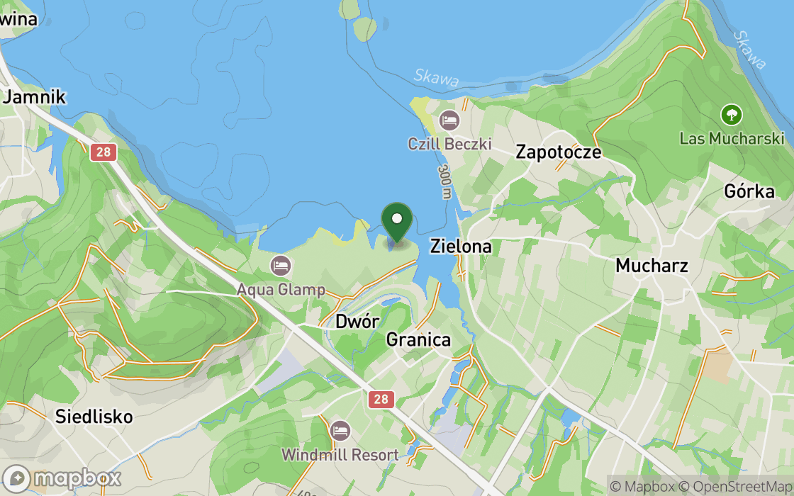 Location map: The shore by Muchlarz in Jaszczurowa, Lesser Poland Voivodeship