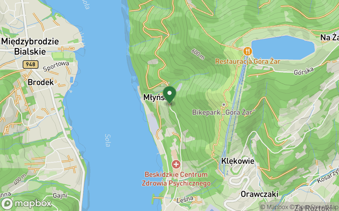 Mapa lokalizacji: Skraj Beskidu Małego w Międzybrodziu, województwo śląskie