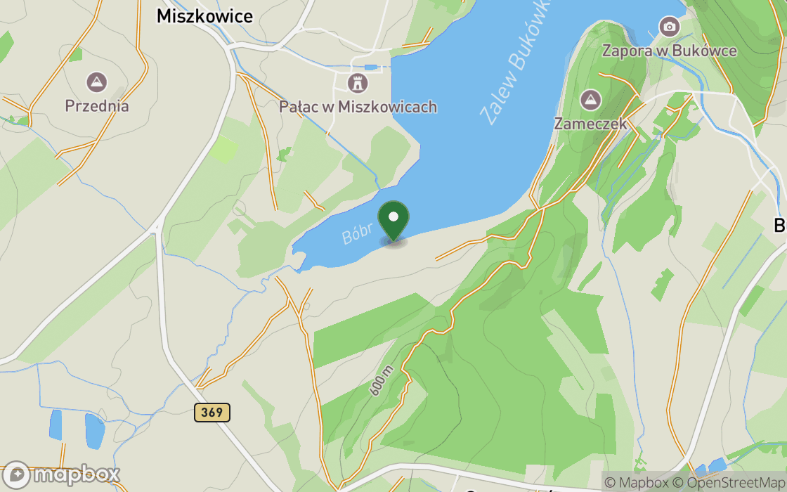 Mapa lokalizacji: Brzeg Zalewu Bukówka pod Miszkowicami, województwo dolnośląskie