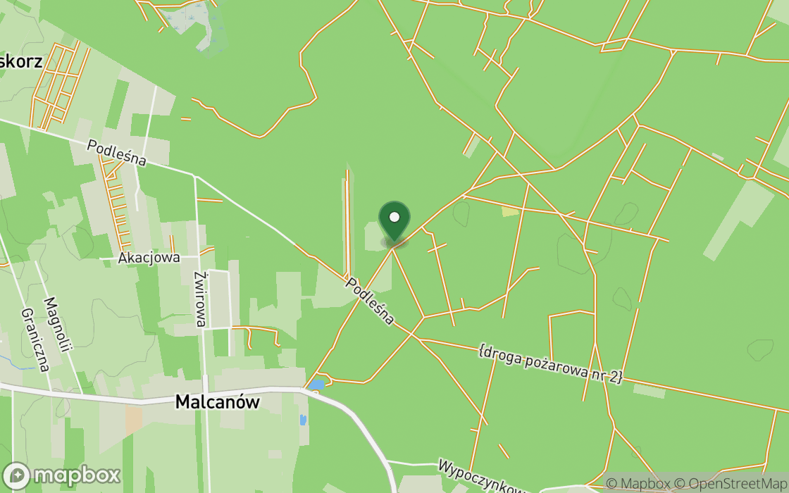 Location map: Forest parking in Wiązowna, Masovian Voivodeship