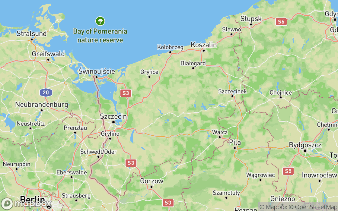 Mappa dei posti in Zachodniopomorskie