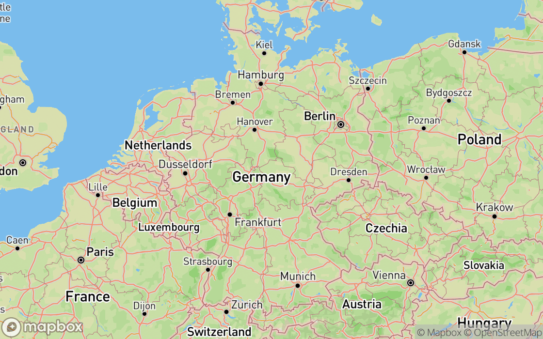 Mapa miejsc w regionie Niemcy