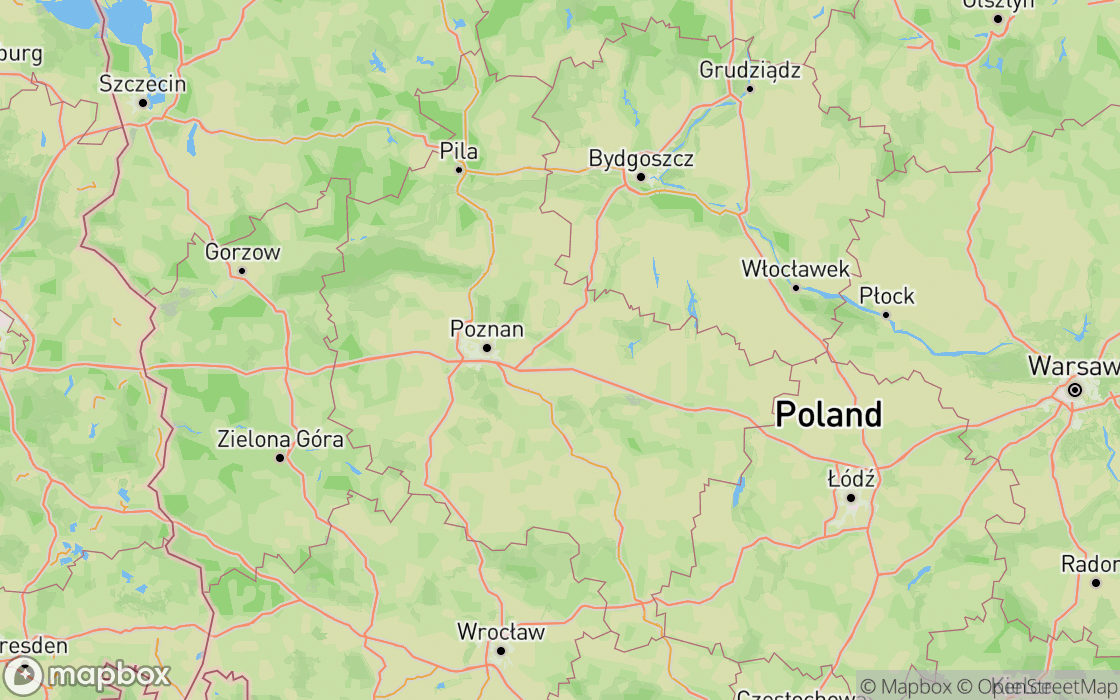 Mapa miejsc w regionie Wielkopolskie