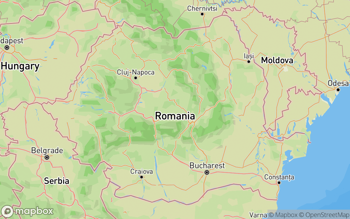 Mapa de los sitios en Rumanía