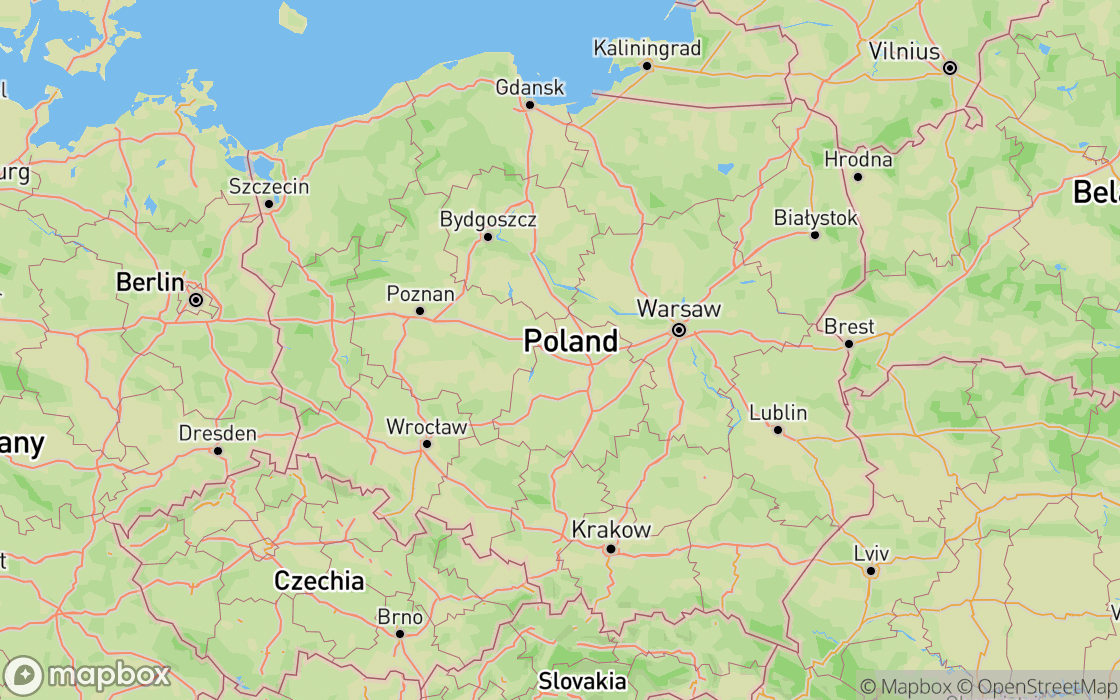 Mapa miejsc w regionie Polska